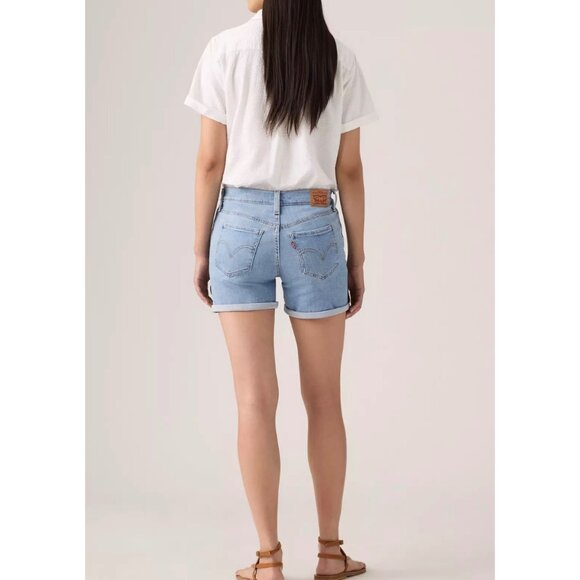 Levi's New Shorts Womens Size 28 Denim Jean Mid Length Rolled Hem Soft - Picture 2 of 15
